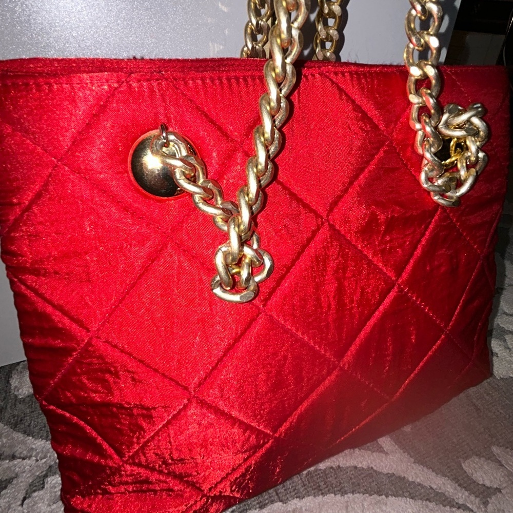 Euc Lord And Taylor vintage satin diamond quilted bag - Picture 3 of 8